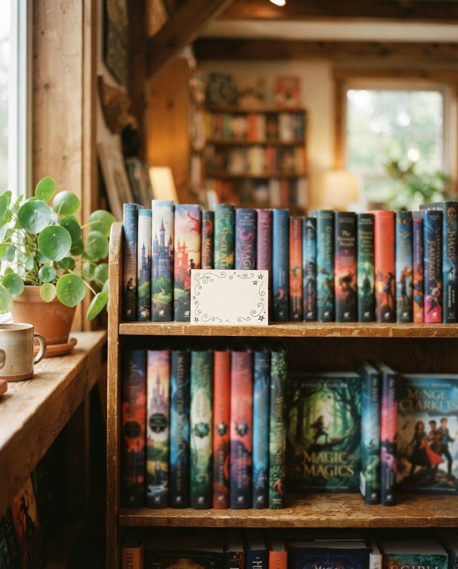 Estantería de libros juveniles y de fantasía en la Librería de los Incomprendidos