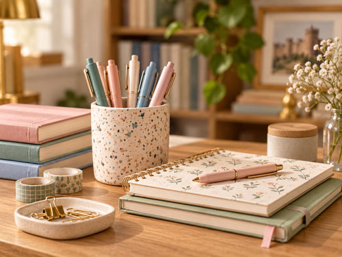 Papelería: cuadernos y lápices en la librería